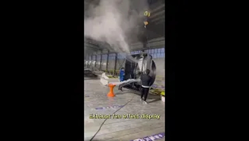 Exhibición del efecto del ventilador de escape